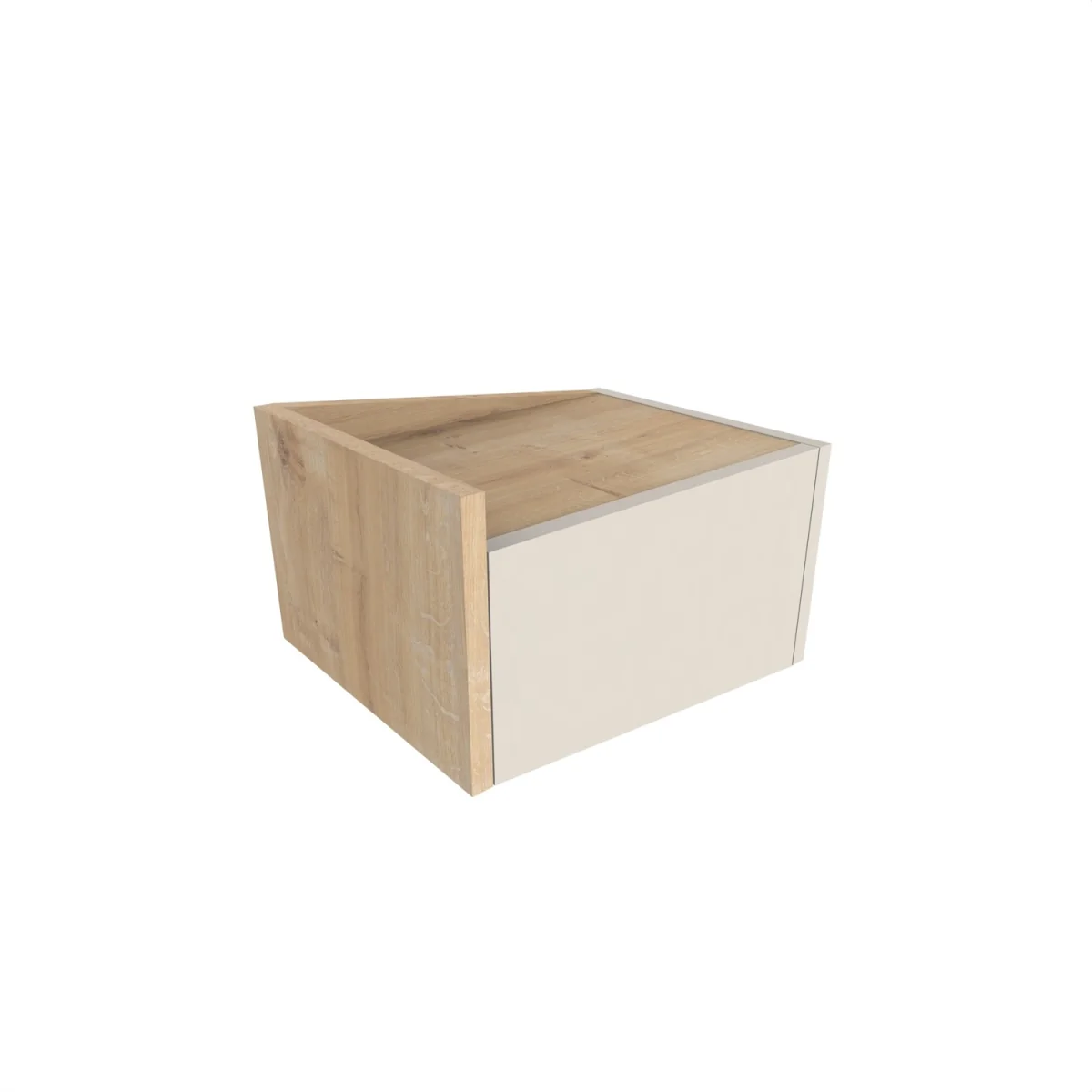 Decortie Diago Left Hand Wall Mounted Bedside Table - Oak, Sandstone – image 3