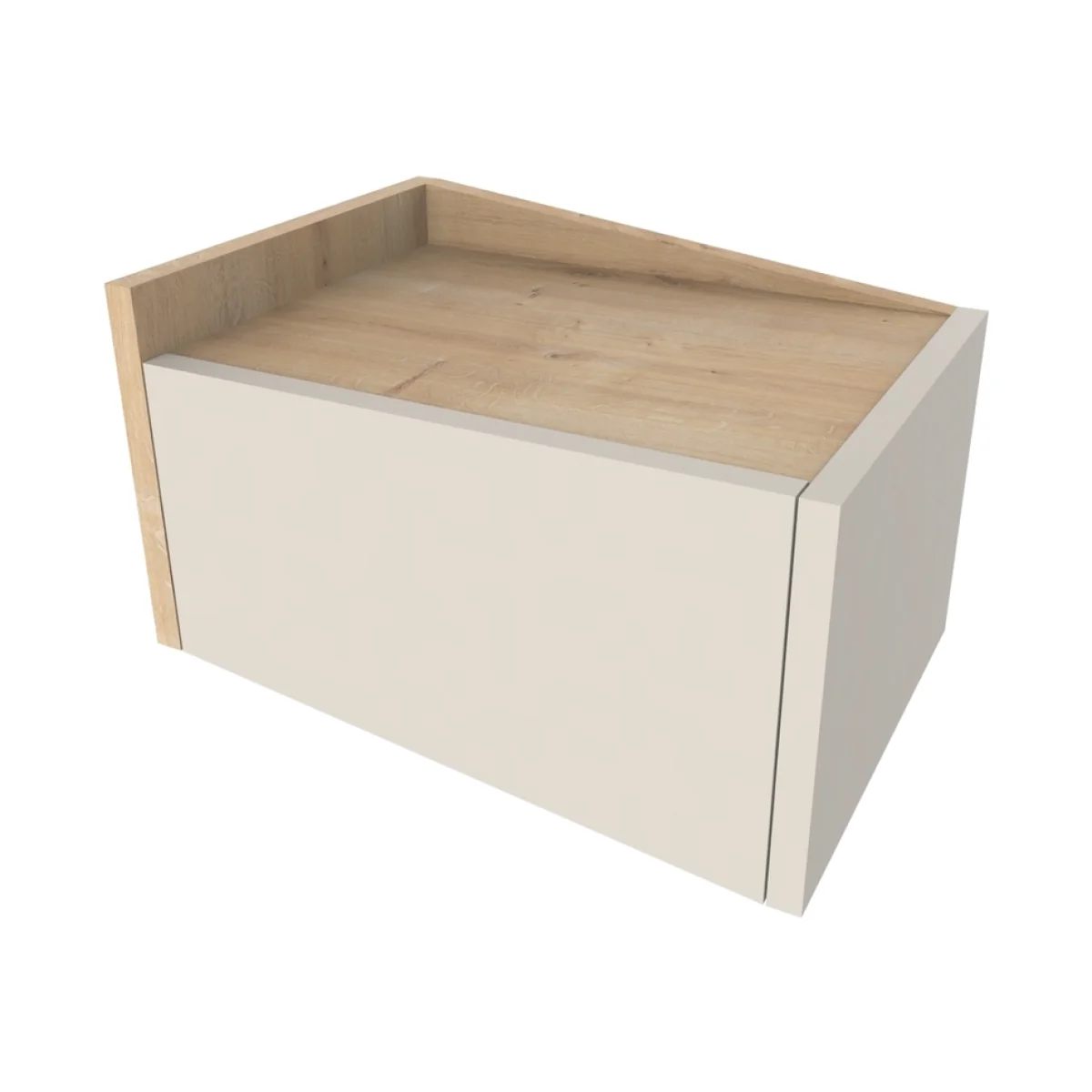 Decortie Diago Left Hand Wall Mounted Bedside Table - Oak, Sandstone – image 1