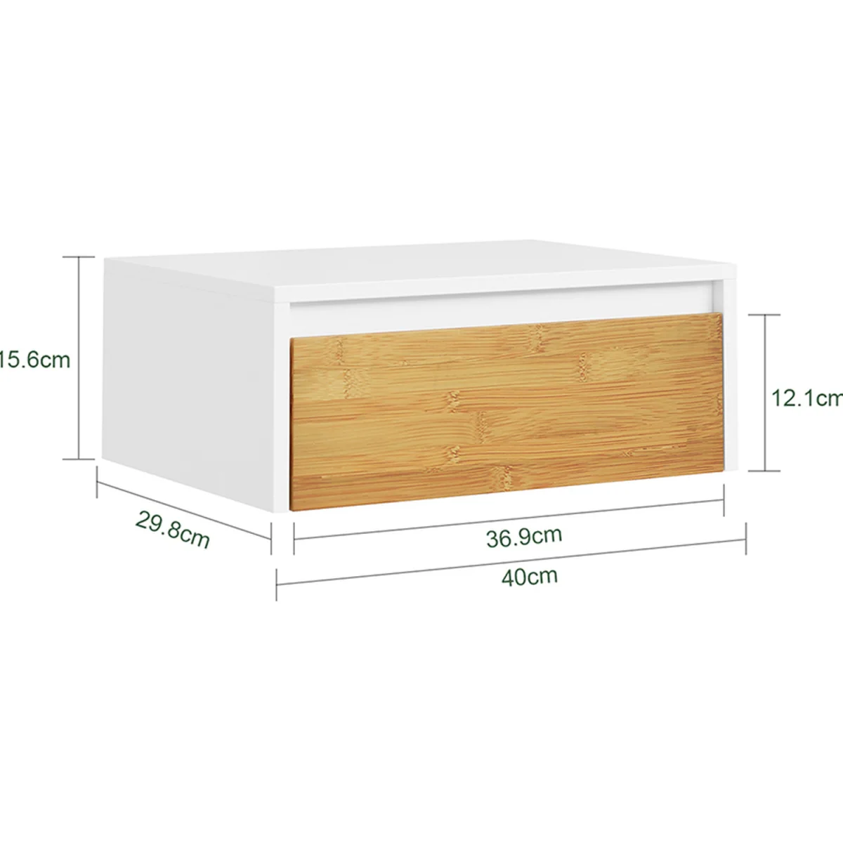 Floating Wall Mounted Bedside Table with Motion Sensor Light - White – image 3
