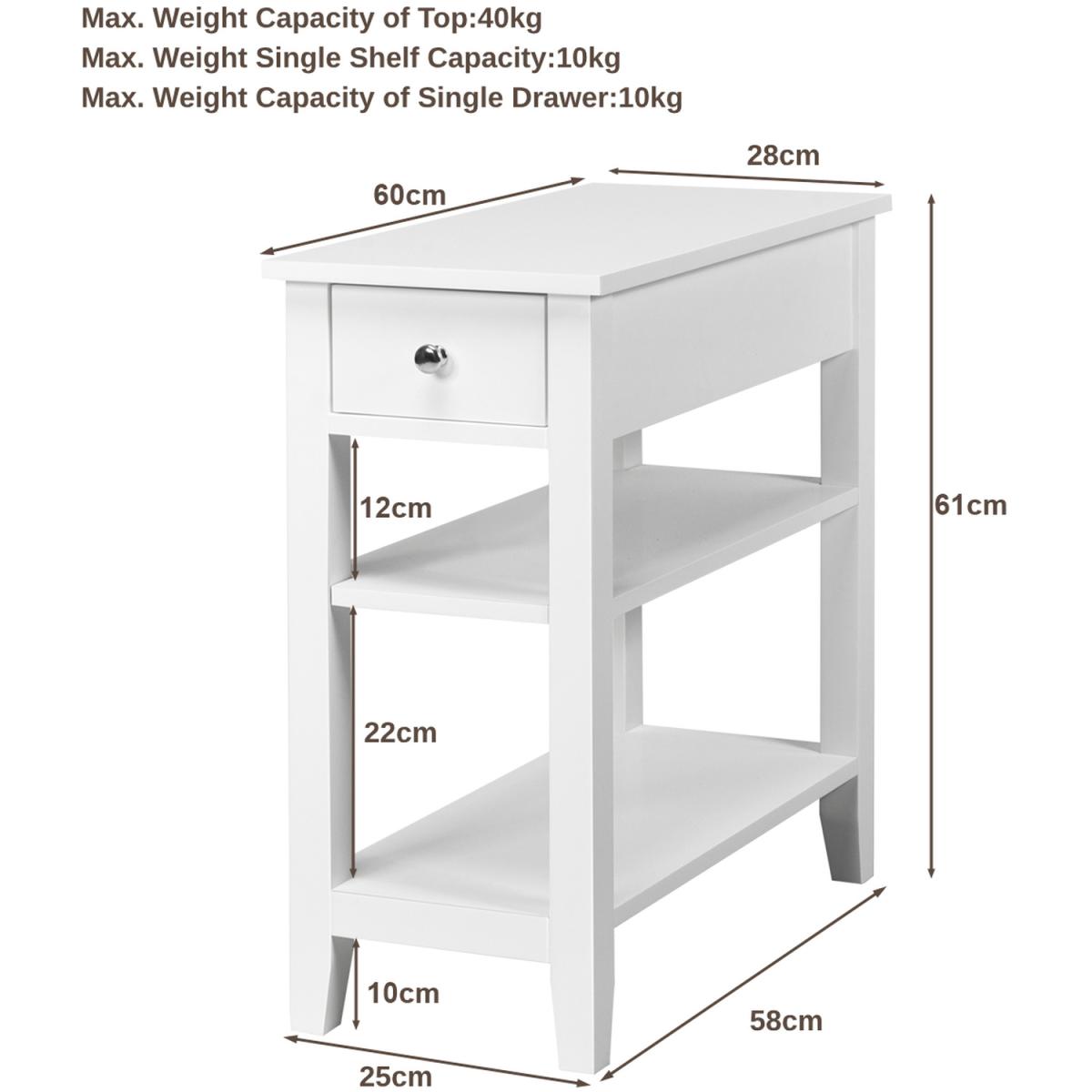 3-Tier End Table - White – image 2