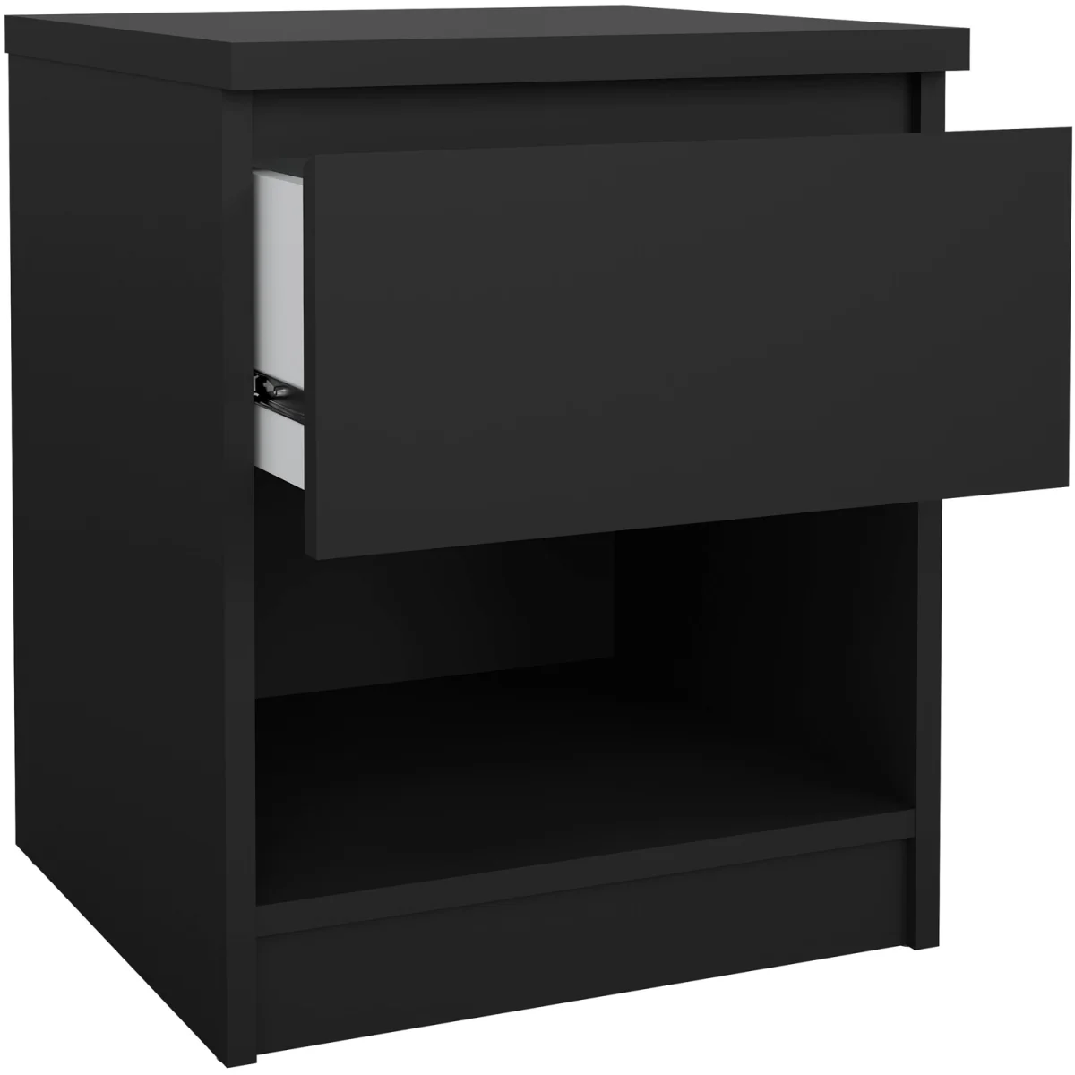 Naia Bedside 1 Drawer 1 Shelf in Black Matt - Black Matt – image 4