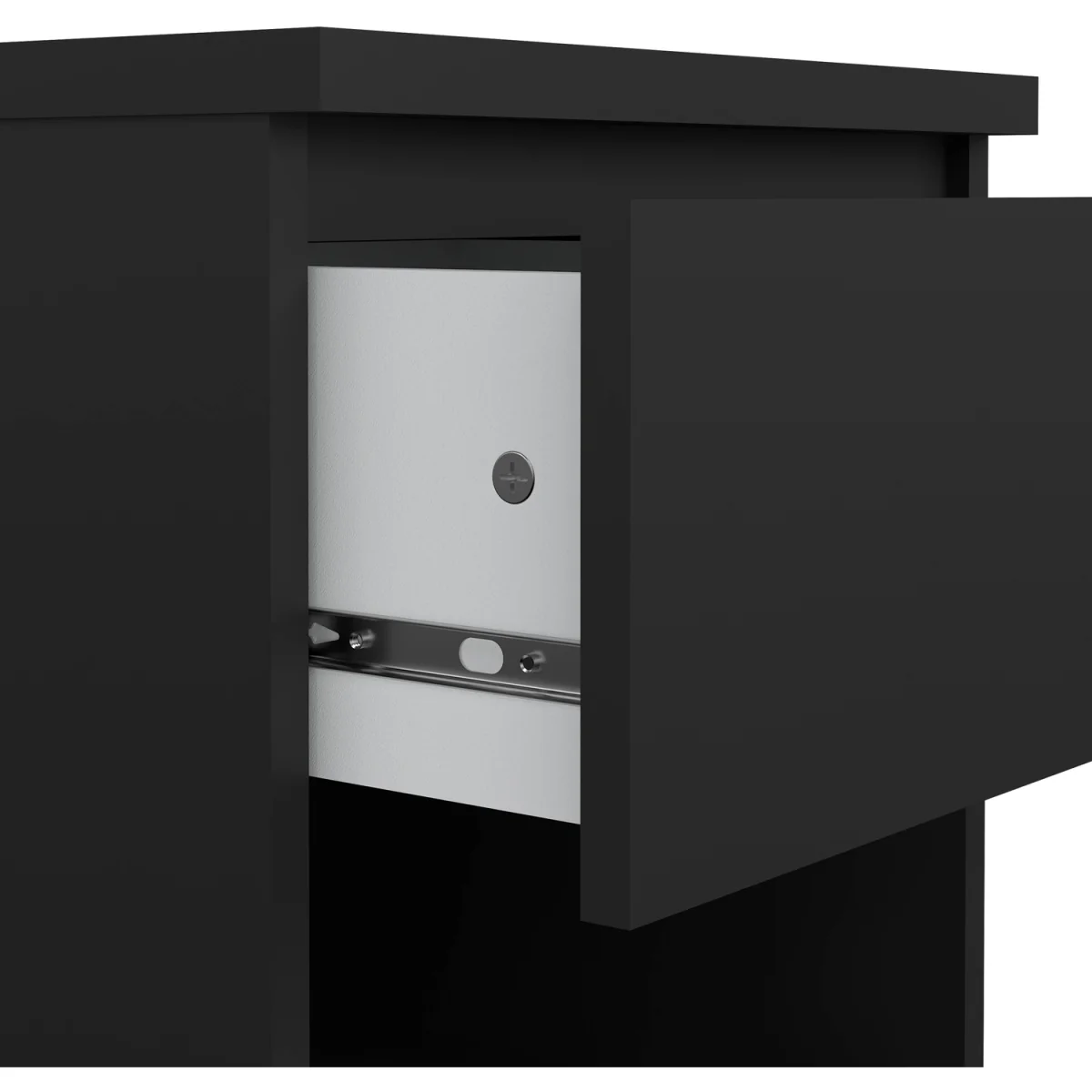 Naia Bedside 1 Drawer 1 Shelf in Black Matt - Black Matt – image 5