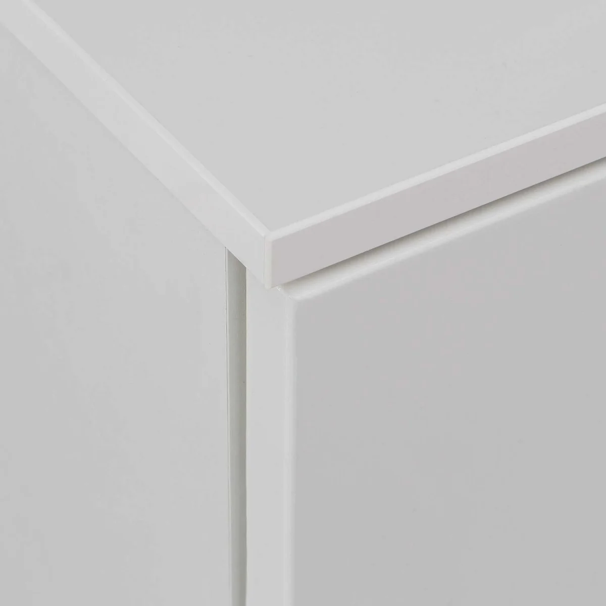 Leipzig White Gloss Bedside Table, 2 Drawers - White – image 2