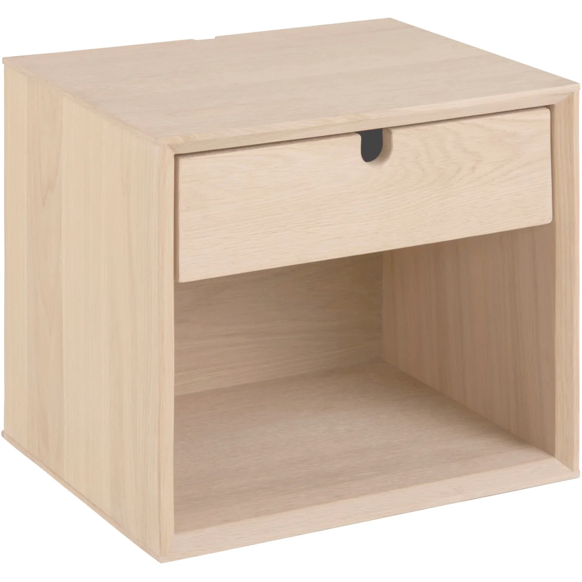 Century 1 Drawer Wall Mounted Bedside Table in White Oak - White Oak – image 2
