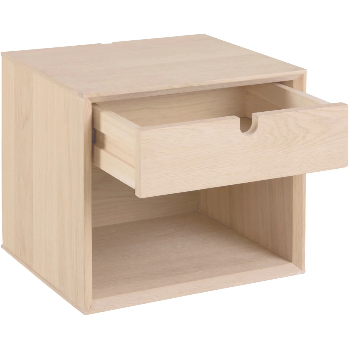 Century 1 Drawer Wall Mounted Bedside Table in White Oak - White Oak – image 3