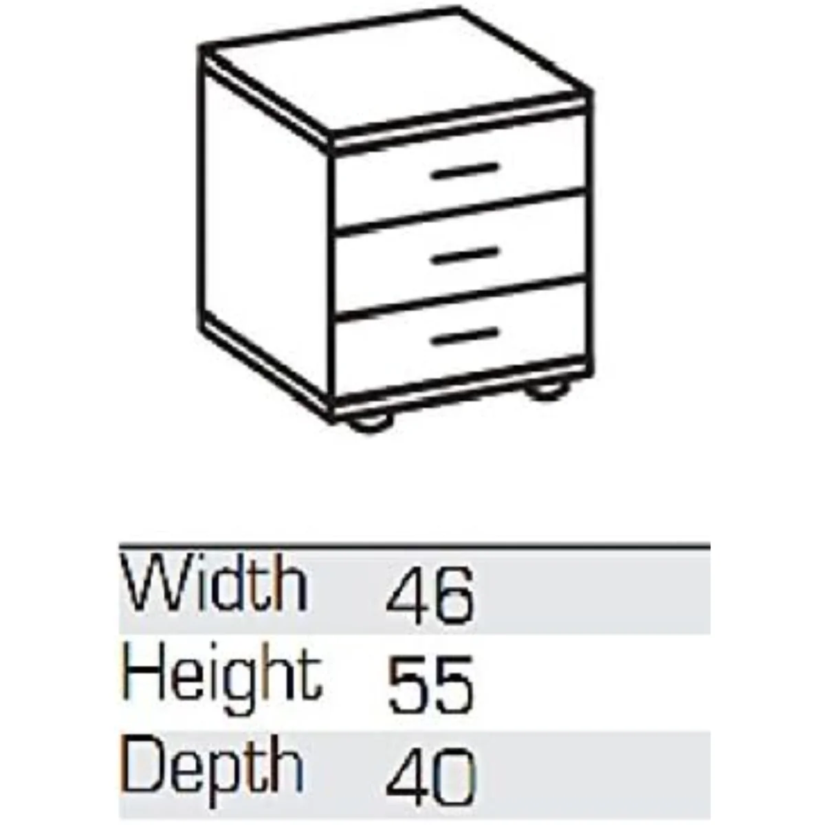 Clack White Gloss 3 Drawer Bedside Cabinet - White – image 2
