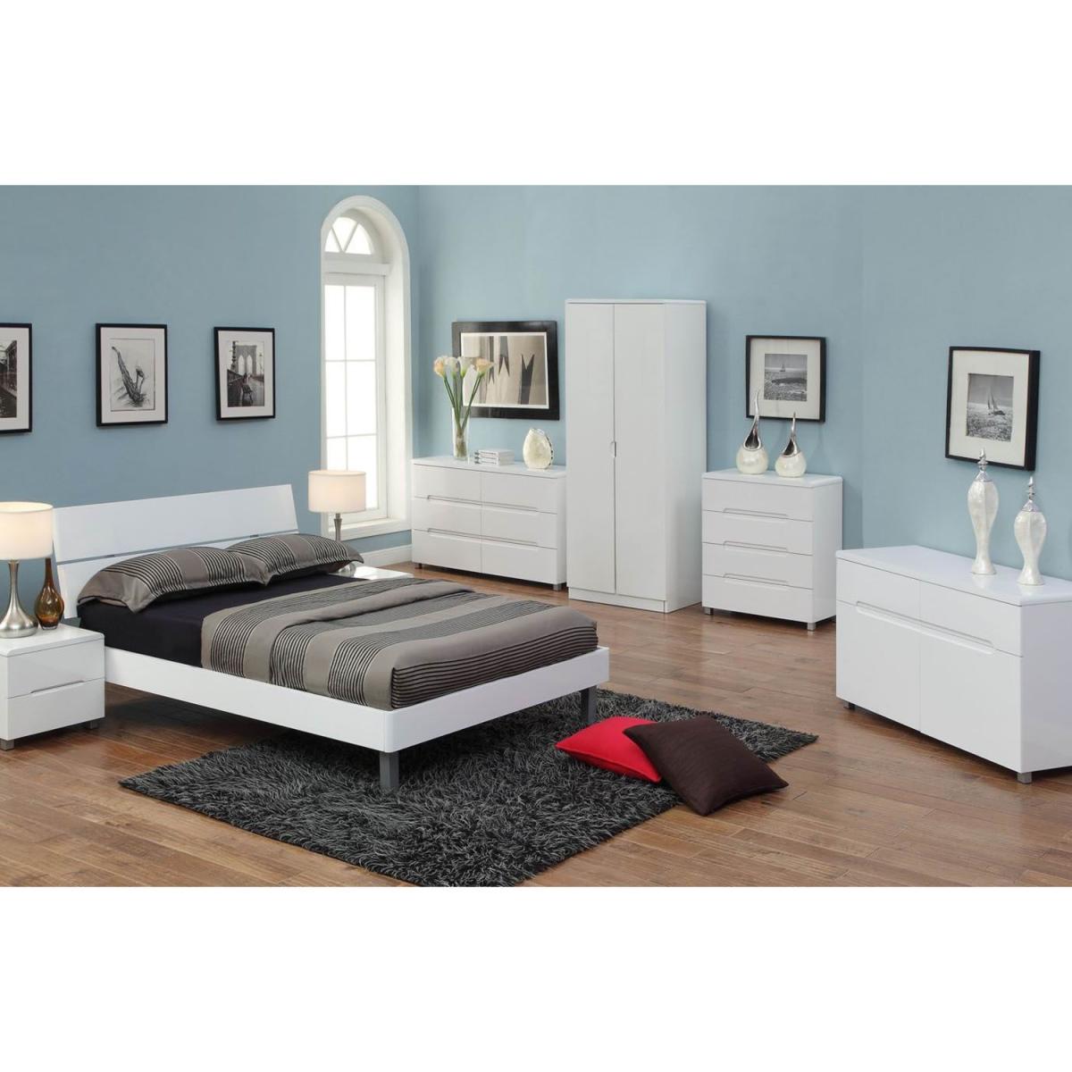Blanco Two Drawer Bedside Cabinet - White – image 2