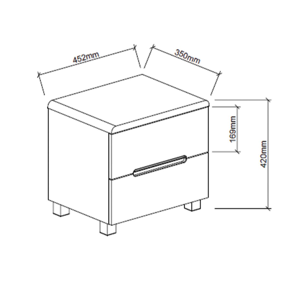 Blanco Two Drawer Bedside Cabinet - White – image 6
