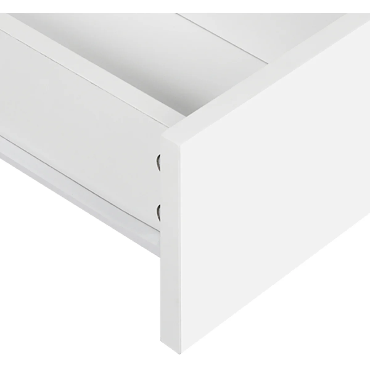 Bedside Table Cabinet  Narrow Slim Side Cabinet Drawer Open Shelf - White – image 8