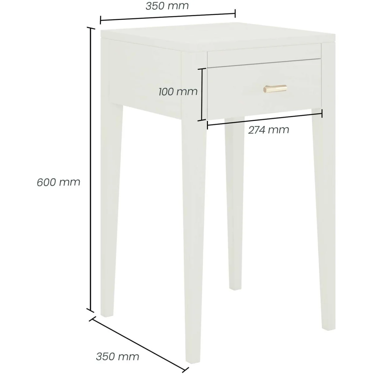 Tiradentes Mist Grey 1-Drawer Bedside Table - Green – image 2