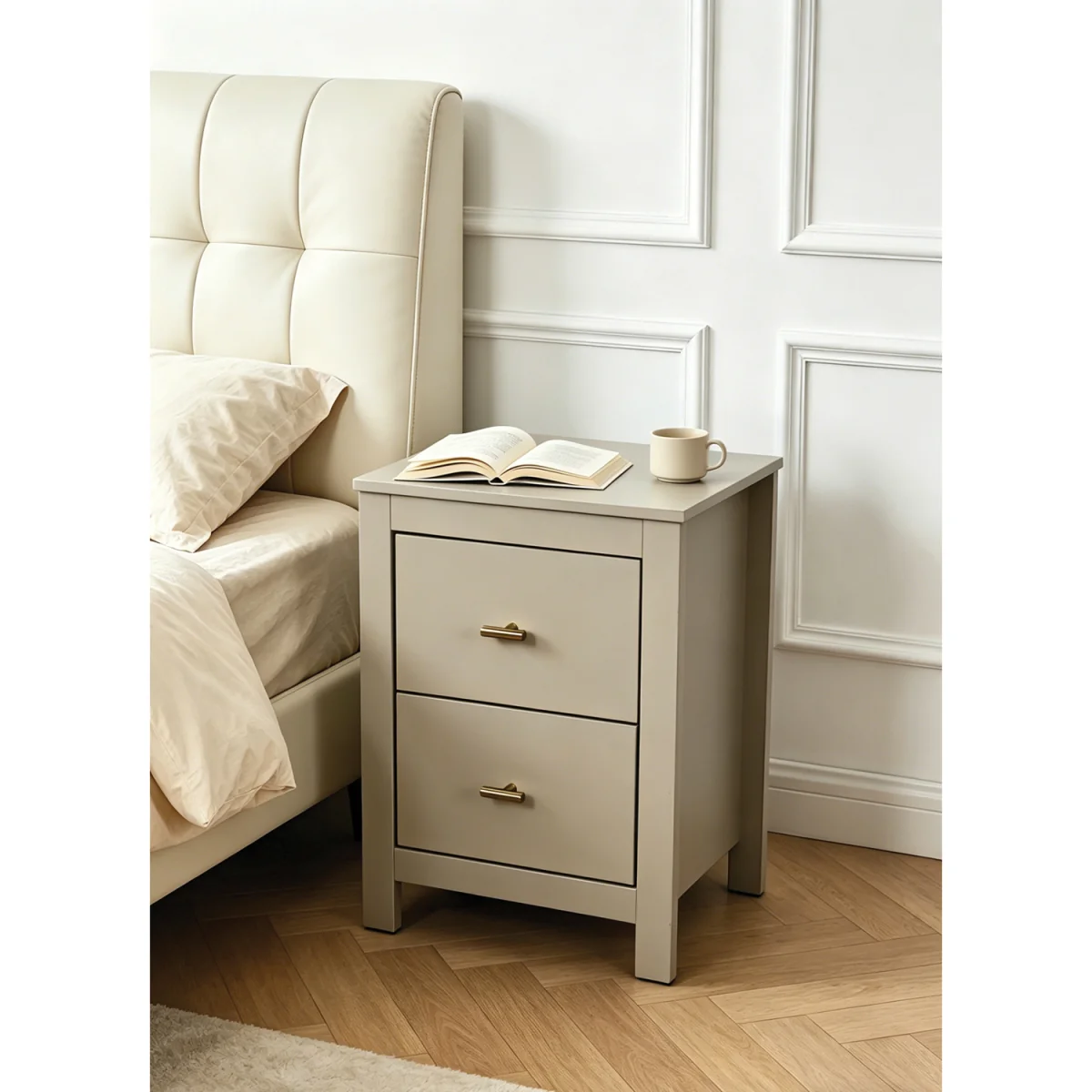 Immy Bedside Table - Greige – image 2