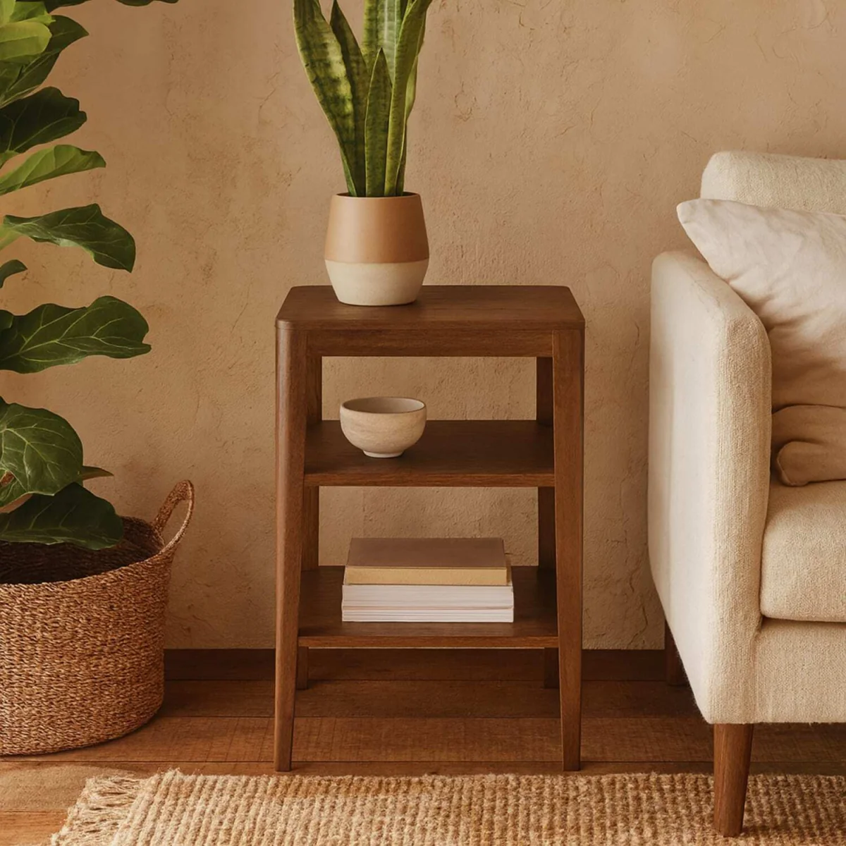 Madrid 2 Shelf Bedside Table - Brown – image 2
