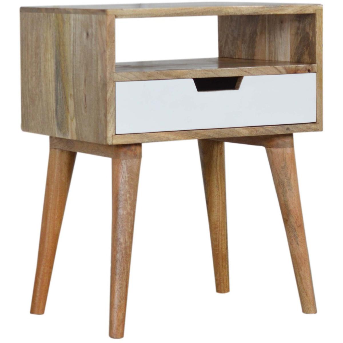Grey And White Cut Out Bedside Table - White – image 3