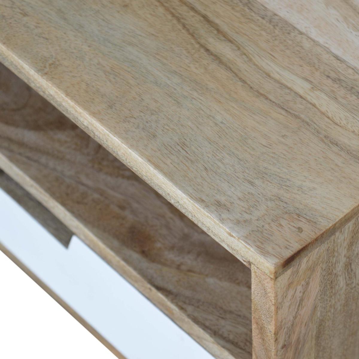 Grey And White Cut Out Bedside Table - White – image 4