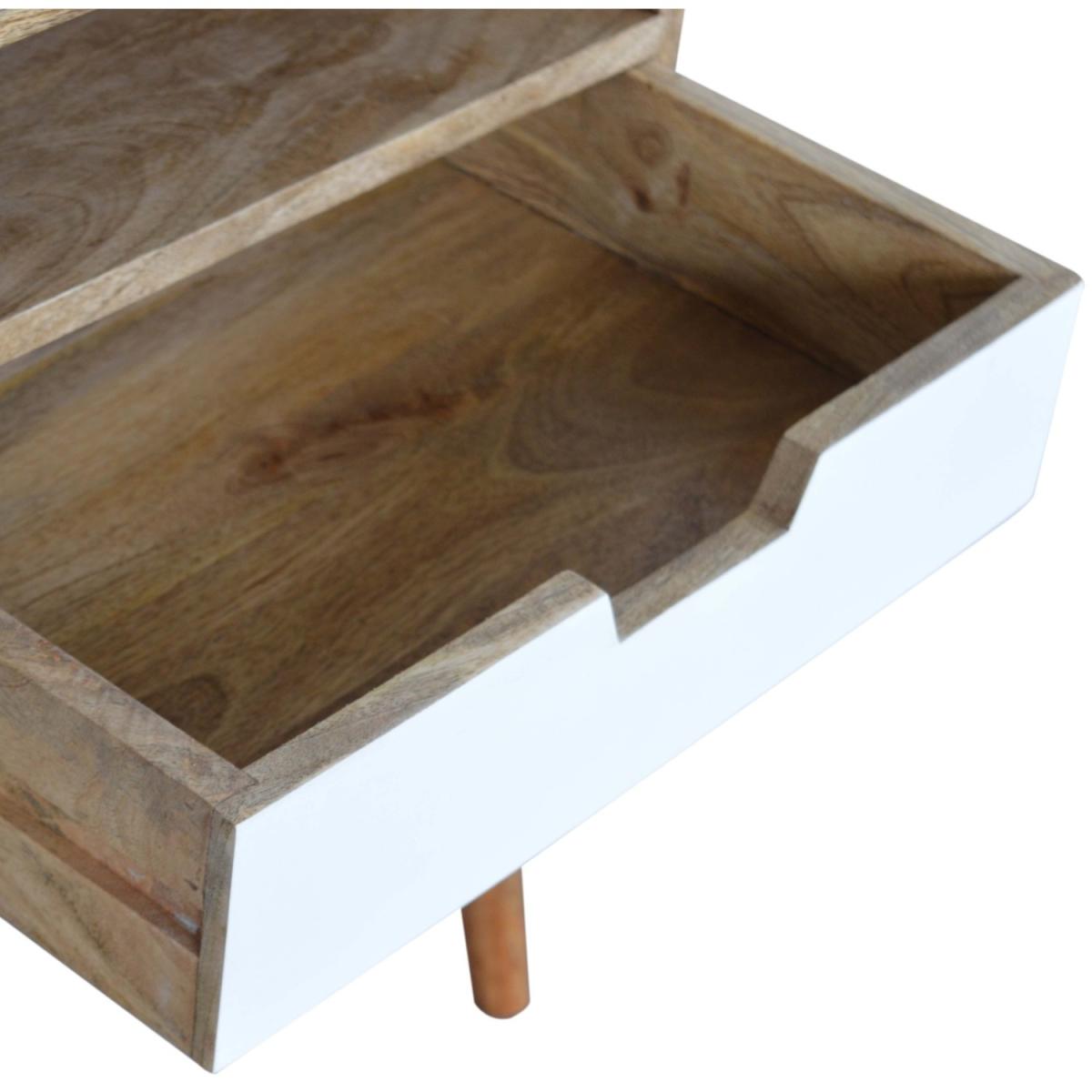 Grey And White Cut Out Bedside Table - White – image 5
