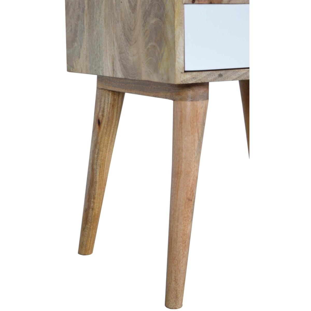 Grey And White Cut Out Bedside Table - White – image 6