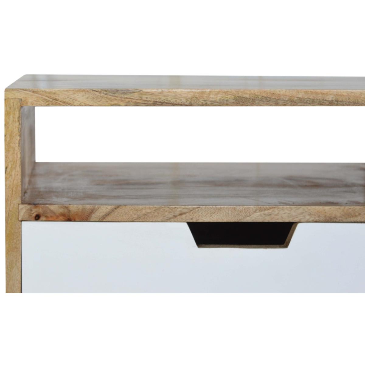 Grey And White Cut Out Bedside Table - White – image 7
