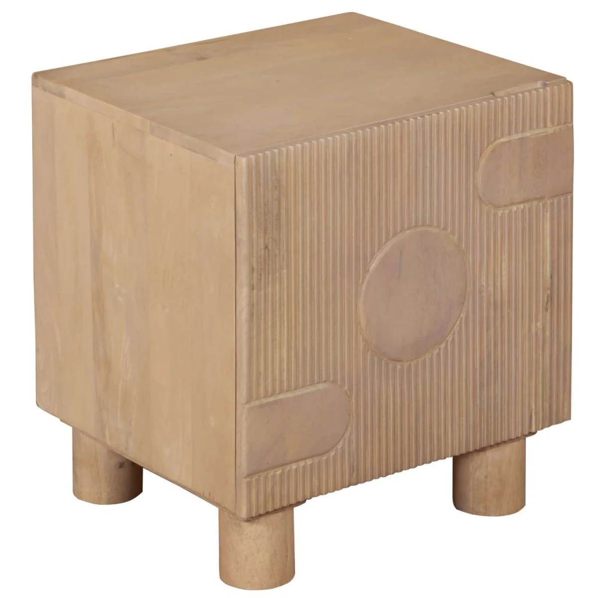 Buffalo Mango Wood One-Door Bedside Table, Matt Finish - Brown – image 4