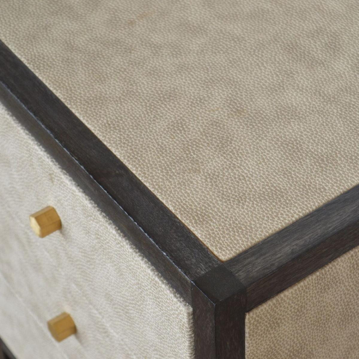 Faux Leather Wooden Design Perfectly Frame Bedside Table - Dark Grey – image 6