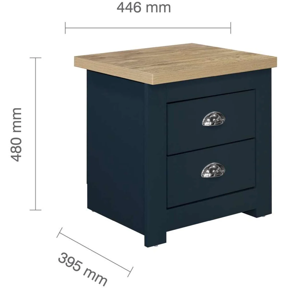 Highgate Pair Of Bedsides 2 Drawer Bundle - Navy Blue – image 8
