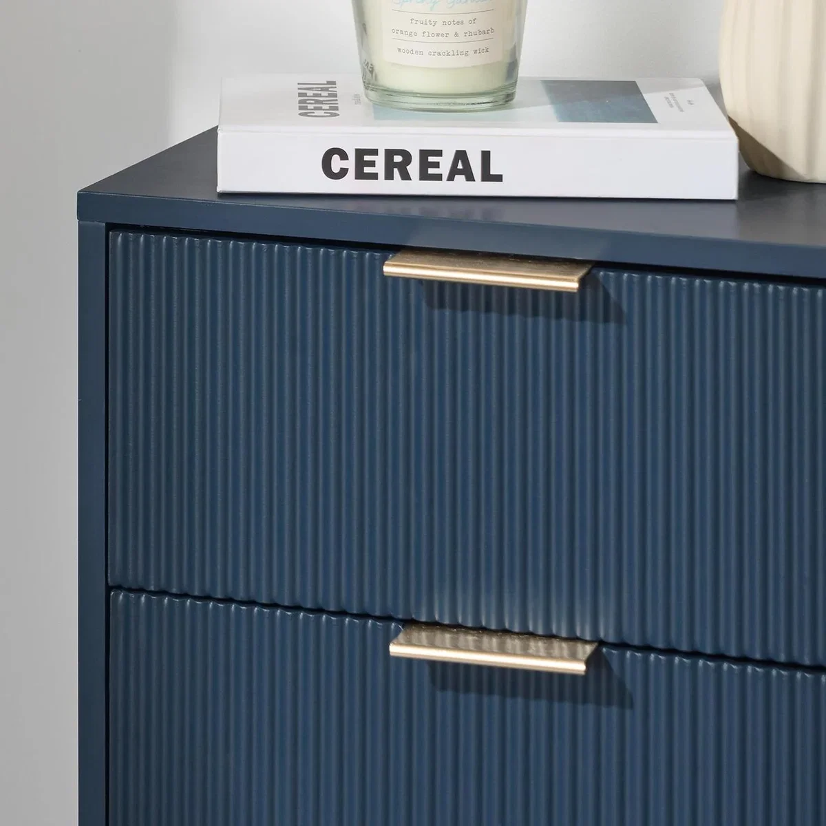OHS Ribbed 3-Drawer Bedside Table - Navy – image 3