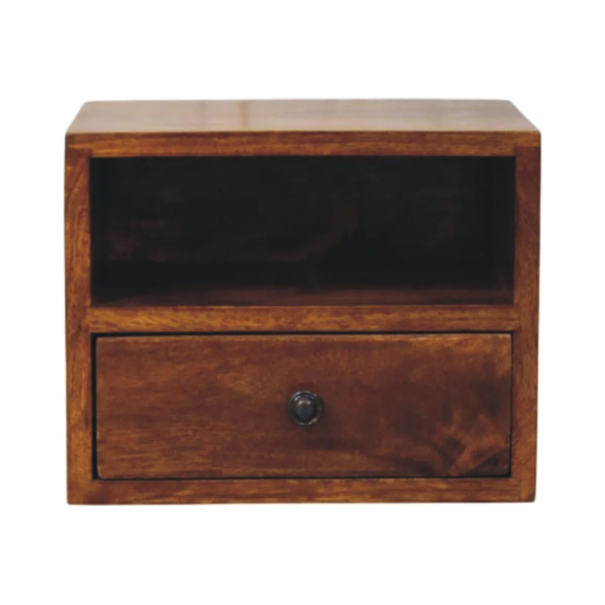 Solid Wood Solis 1-Drawer Chestnut Wall Mounted Nightstand - Chestnut