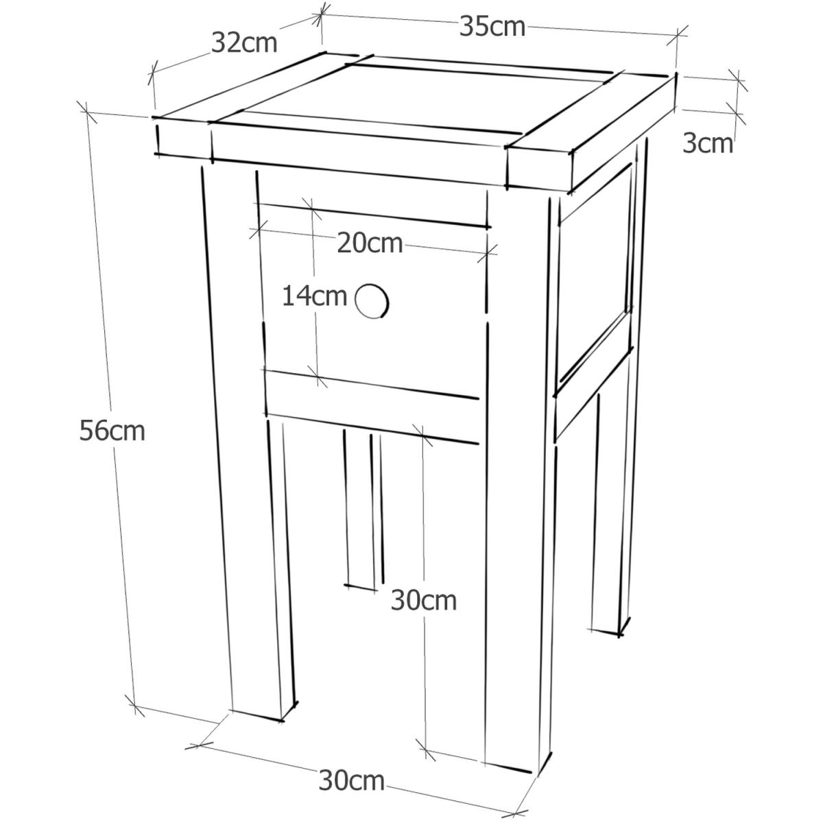 Argenta 1 Drawer Bedside Table - Grey / Wood Knob – image 3
