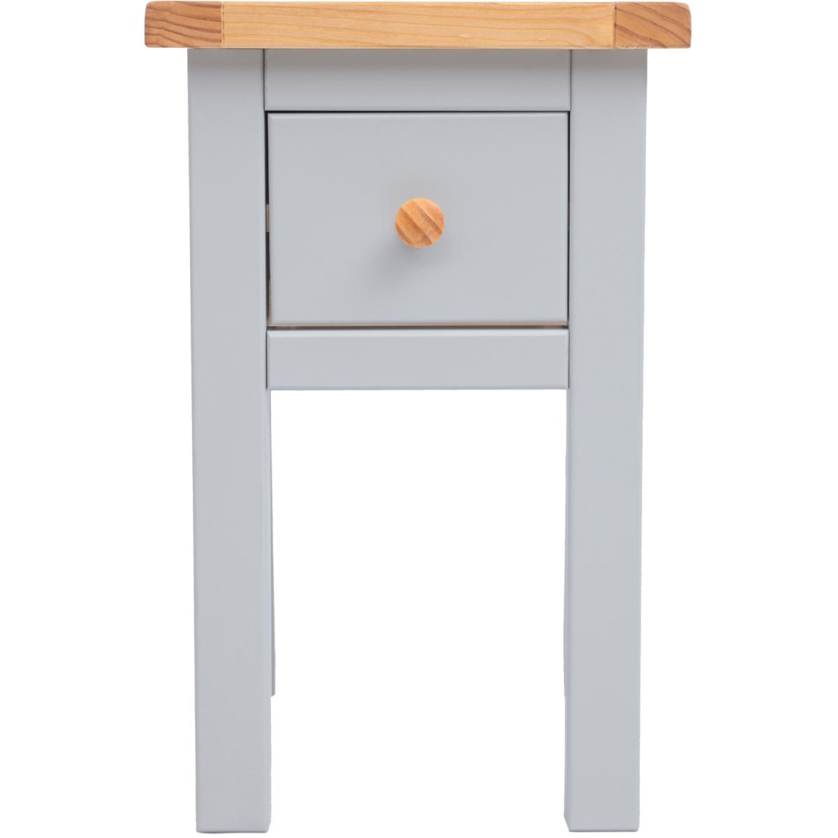 Argenta 1 Drawer Bedside Table - Grey / Wood Knob – image 4