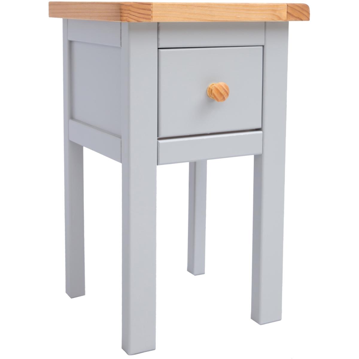 Argenta 1 Drawer Bedside Table - Grey / Wood Knob – image 5