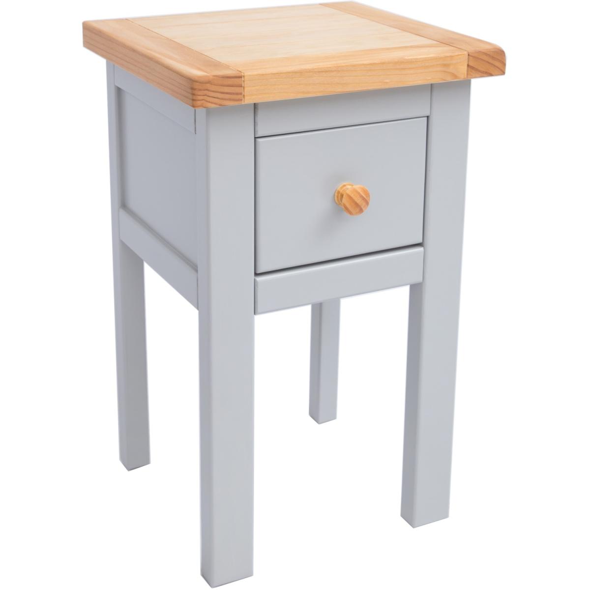 Argenta 1 Drawer Bedside Table - Grey / Wood Knob – image 6