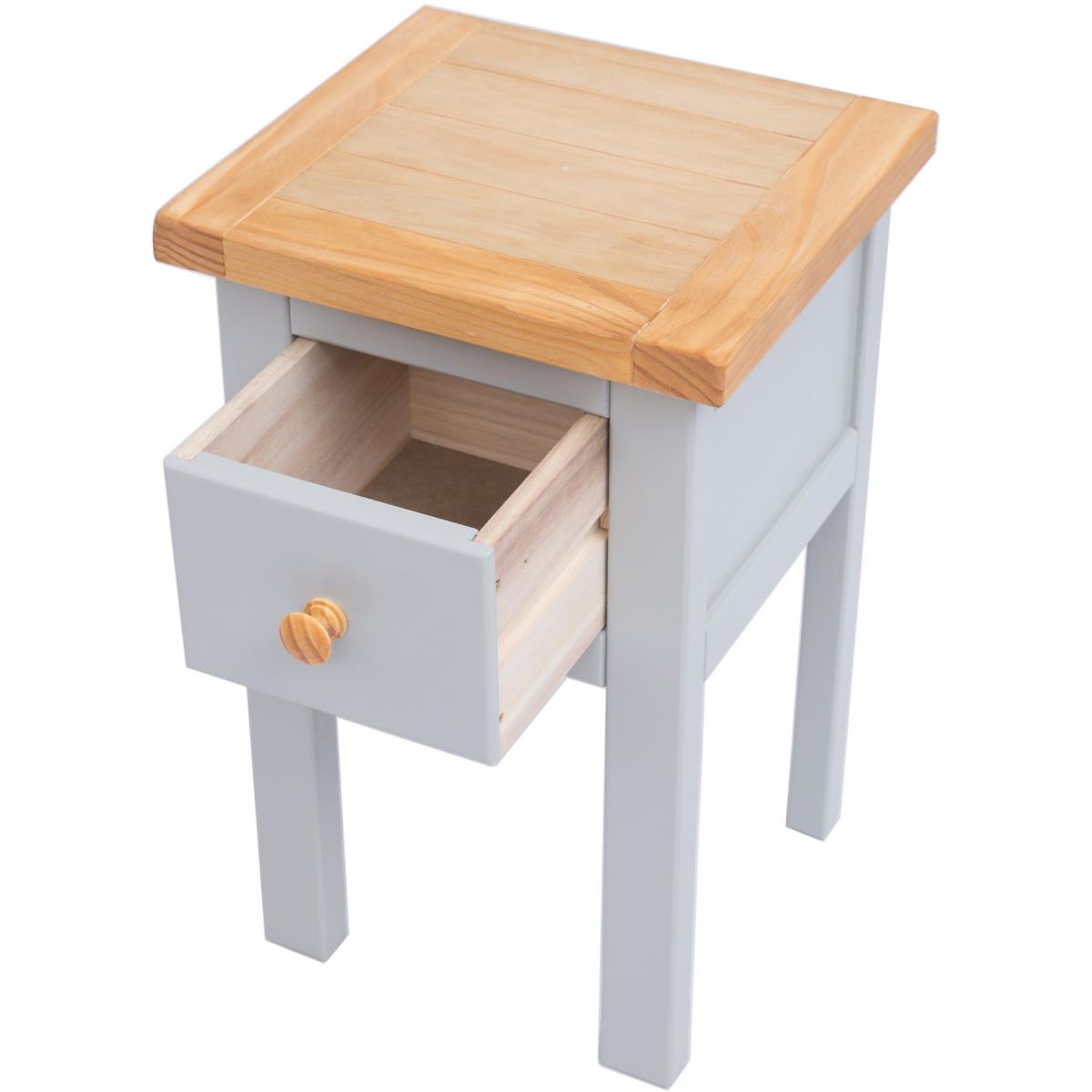 Argenta 1 Drawer Bedside Table - Grey / Wood Knob – image 7