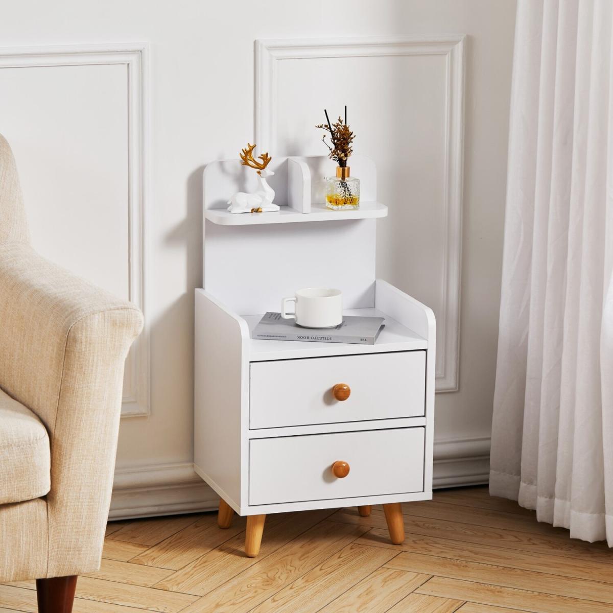Simple Style Bedside Table  - White / 13kg – image 2