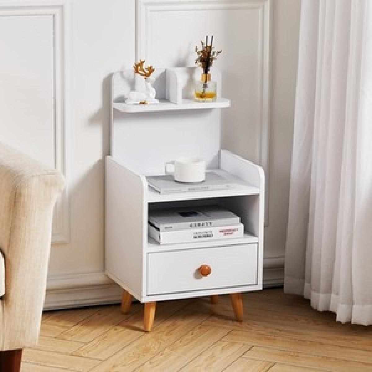 Simple Style Bedside Table  - White / 13kg – image 6