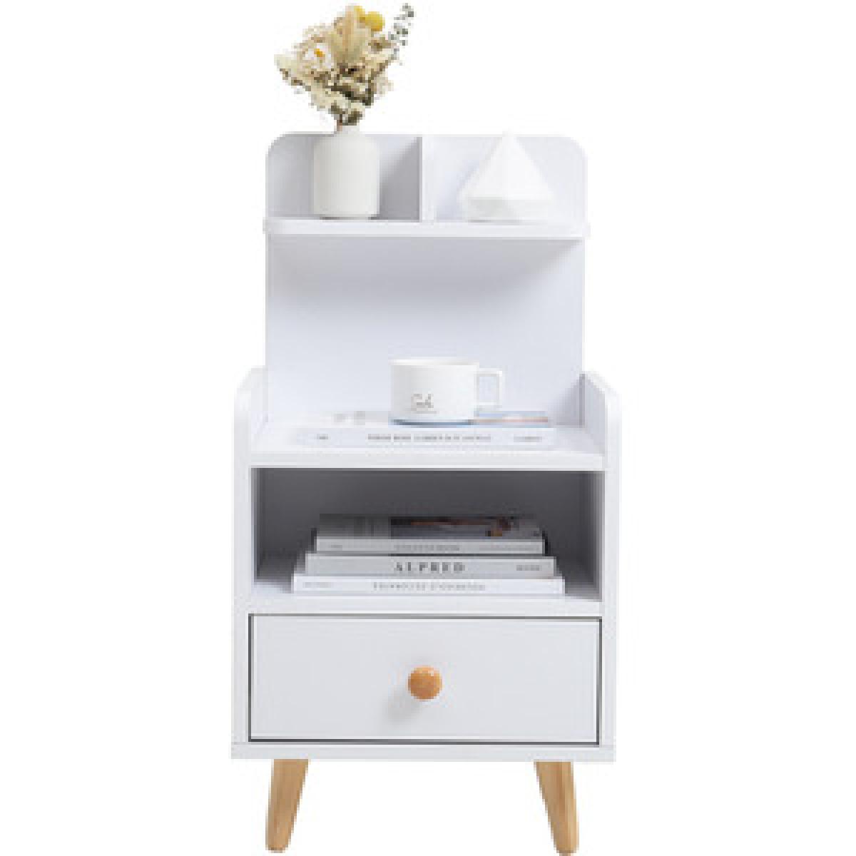 Simple Style Bedside Table  - White / 13kg – image 9