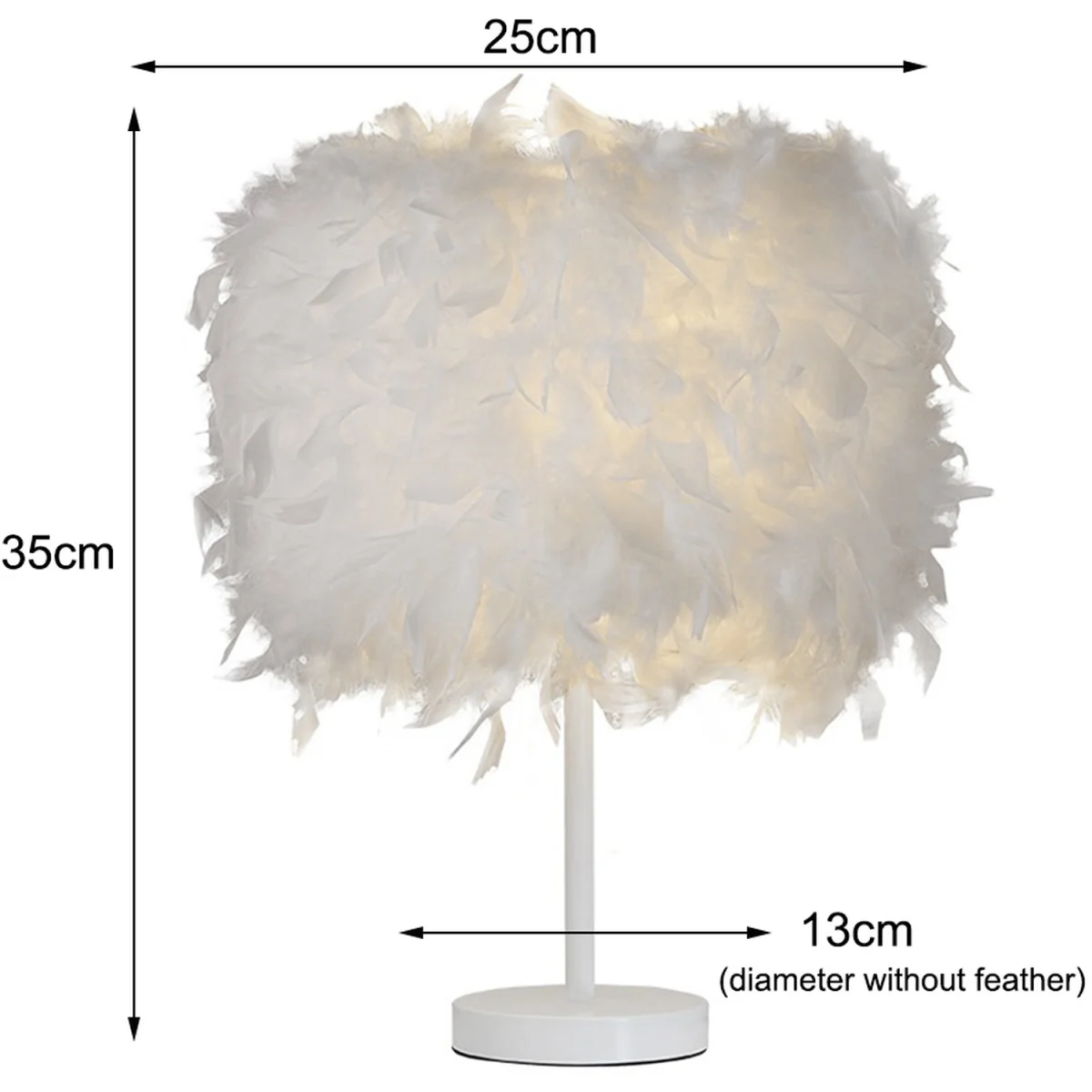 Modern Style Feather Bedside Table Lamp - White – image 2