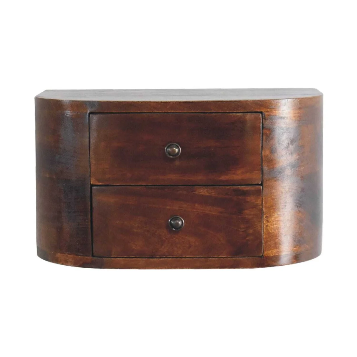 Kukuihaele 2-Drawer Floating Bedside Table - Solid Mango Wood Chestnut - Brown – image 2
