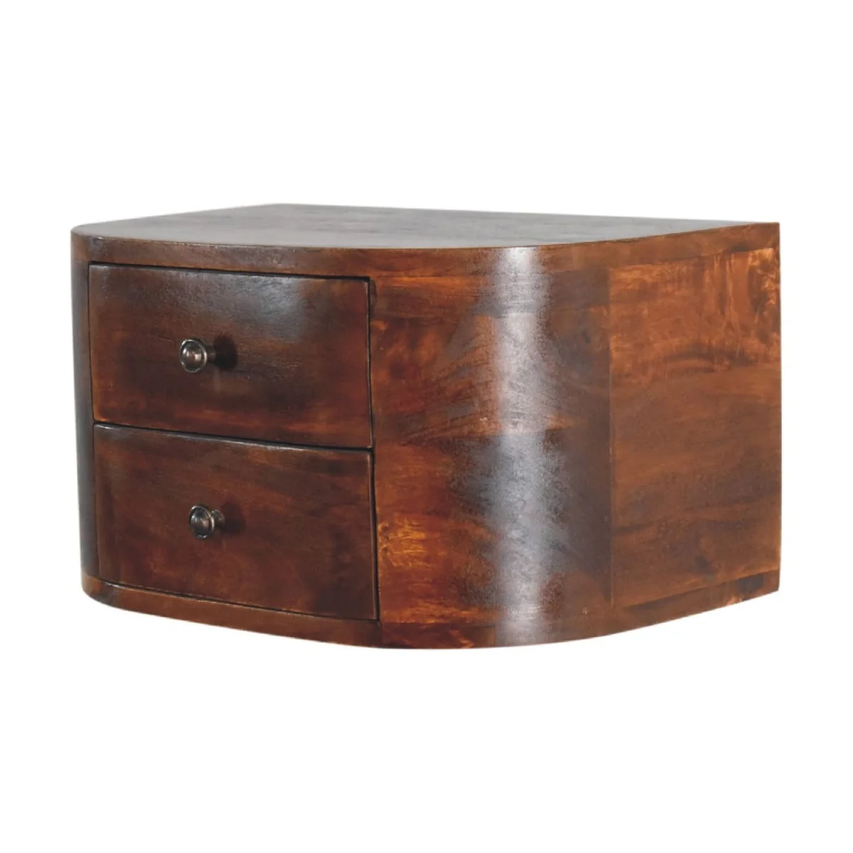 Kukuihaele 2-Drawer Floating Bedside Table - Solid Mango Wood Chestnut - Brown – image 3