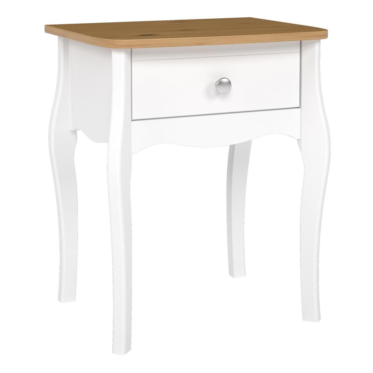 Baroque Nightstand - White & Pine – image 2