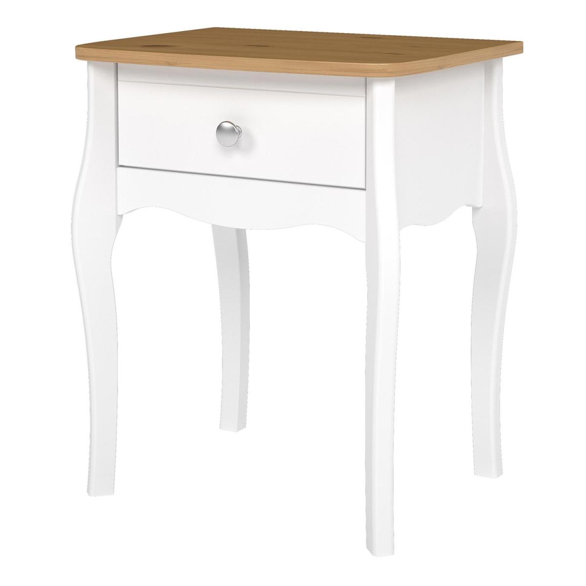 Baroque Nightstand - White & Pine – image 3