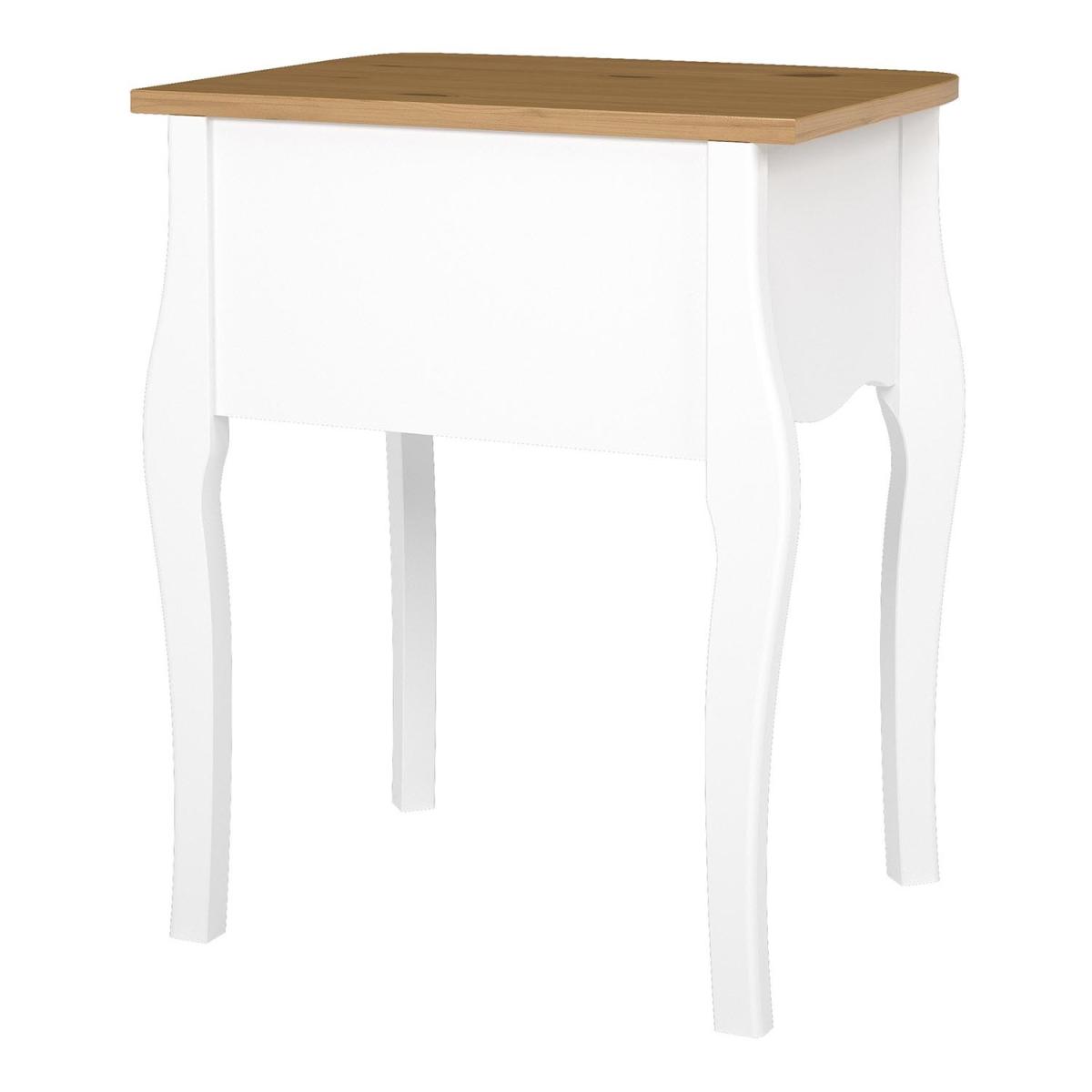 Baroque Nightstand - White & Pine – image 4