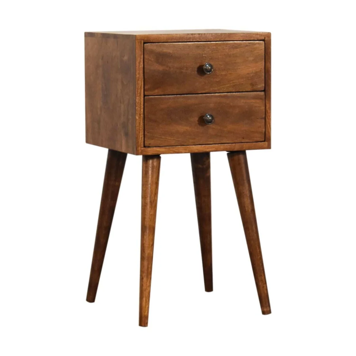 Olbia Mini 2-Drawer Bedside Table, Chestnut Mango Wood - Brown – image 2