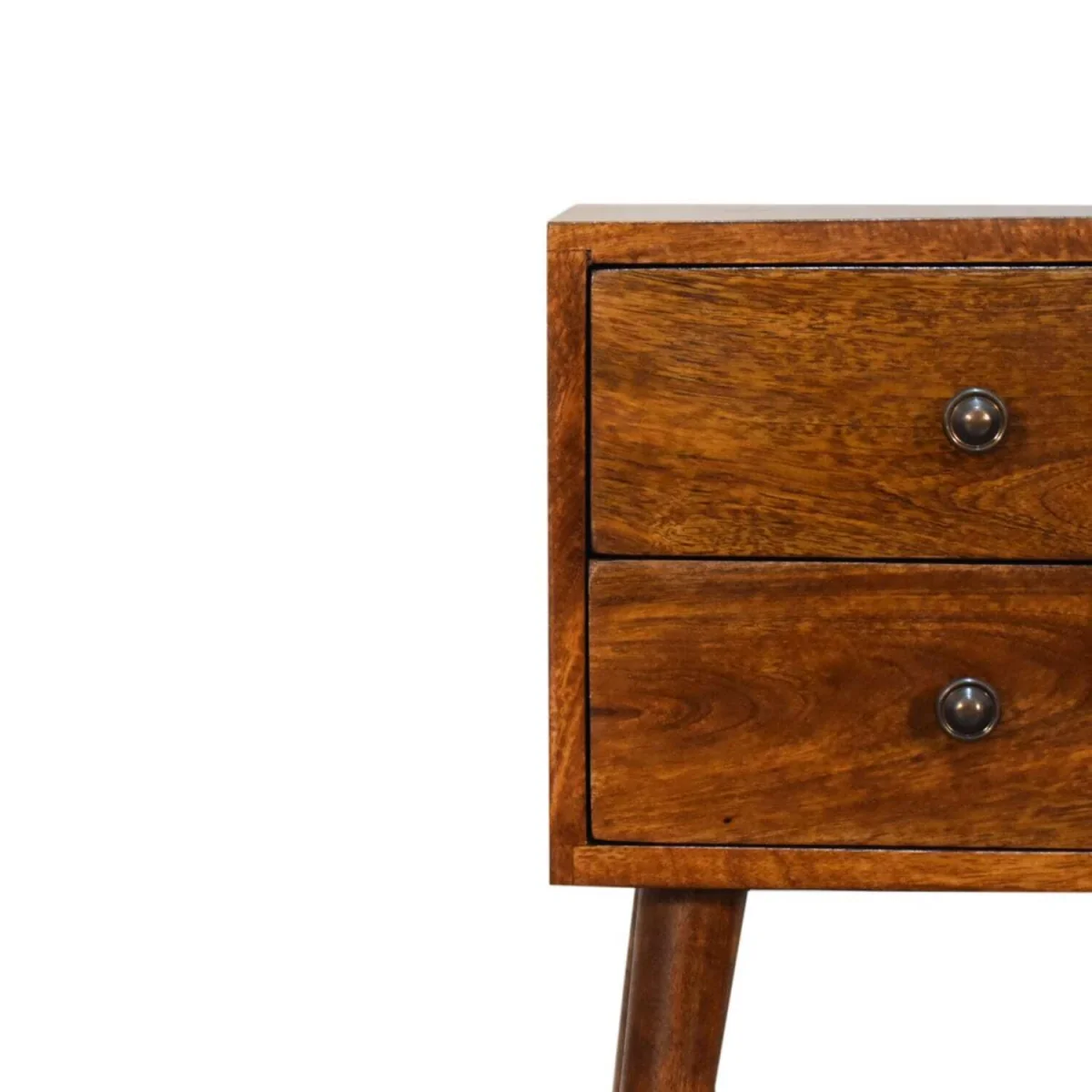 Olbia Mini 2-Drawer Bedside Table, Chestnut Mango Wood - Brown – image 3