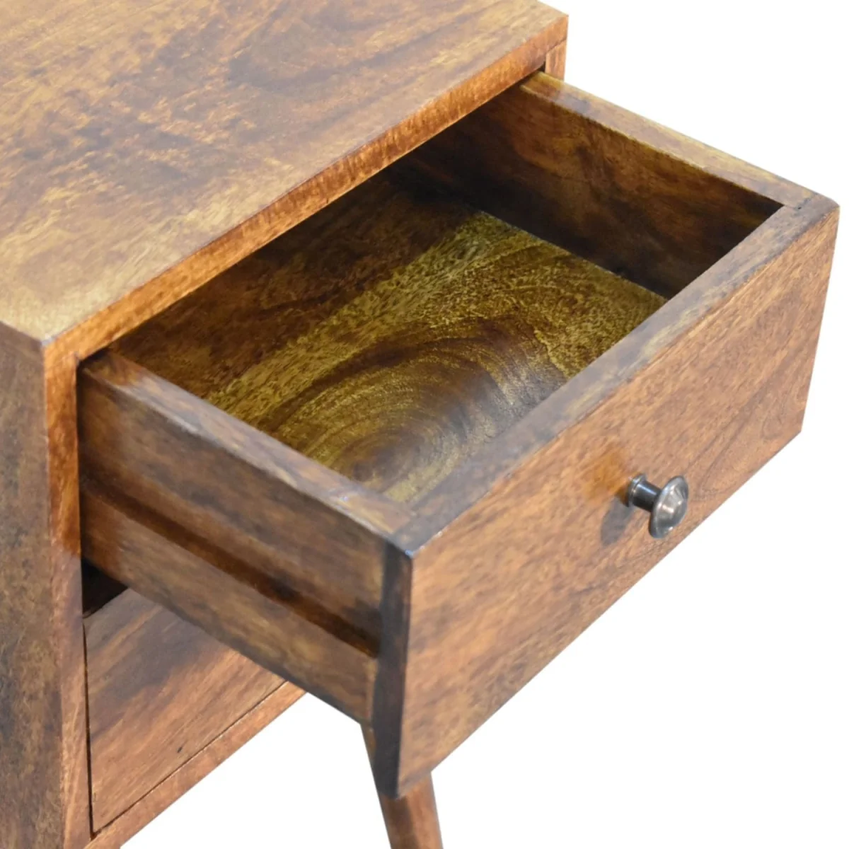 Olbia Mini 2-Drawer Bedside Table, Chestnut Mango Wood - Brown – image 4