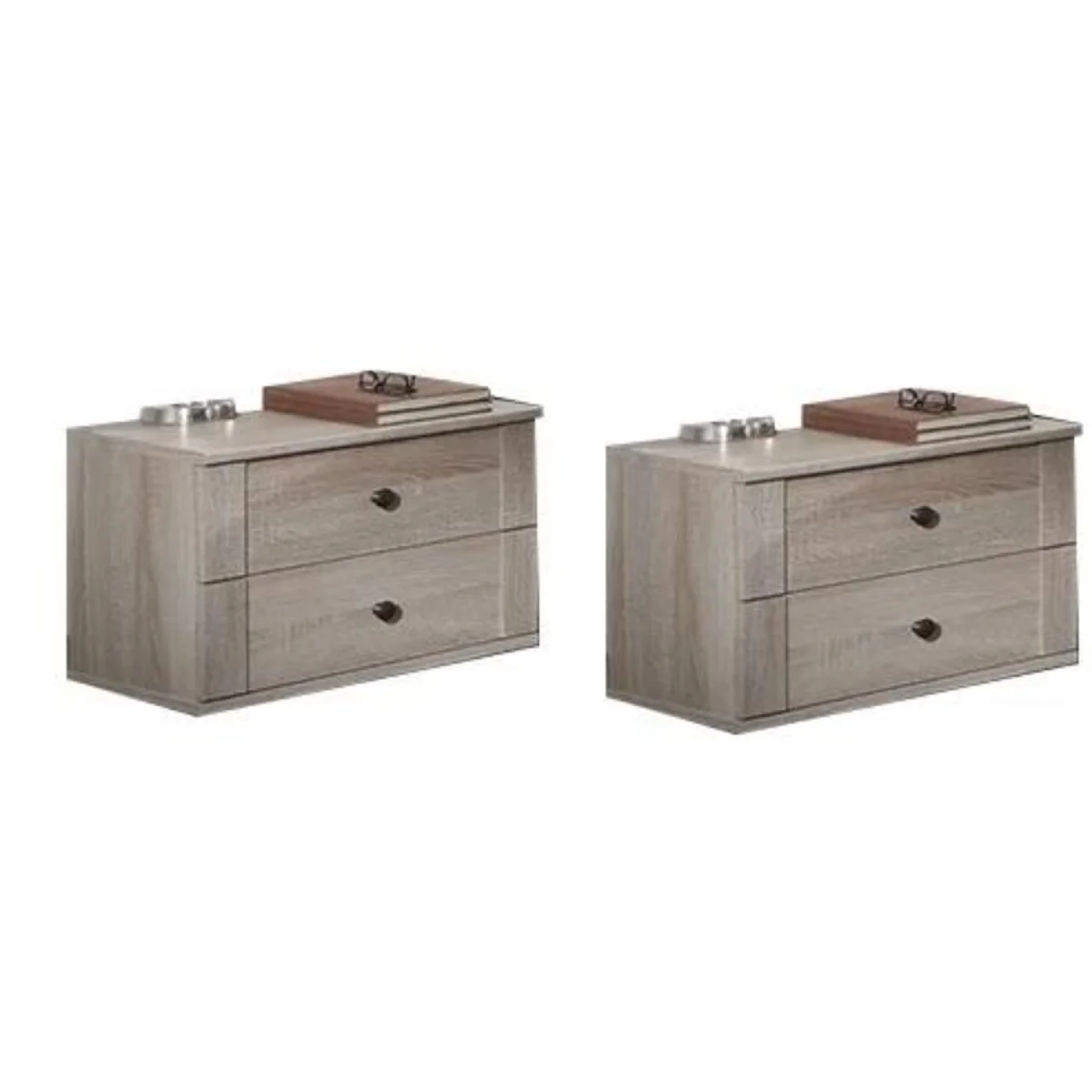 Chalet Oak 2 Drawer Bedside Cabinet Set of 2 - Oak – image 2
