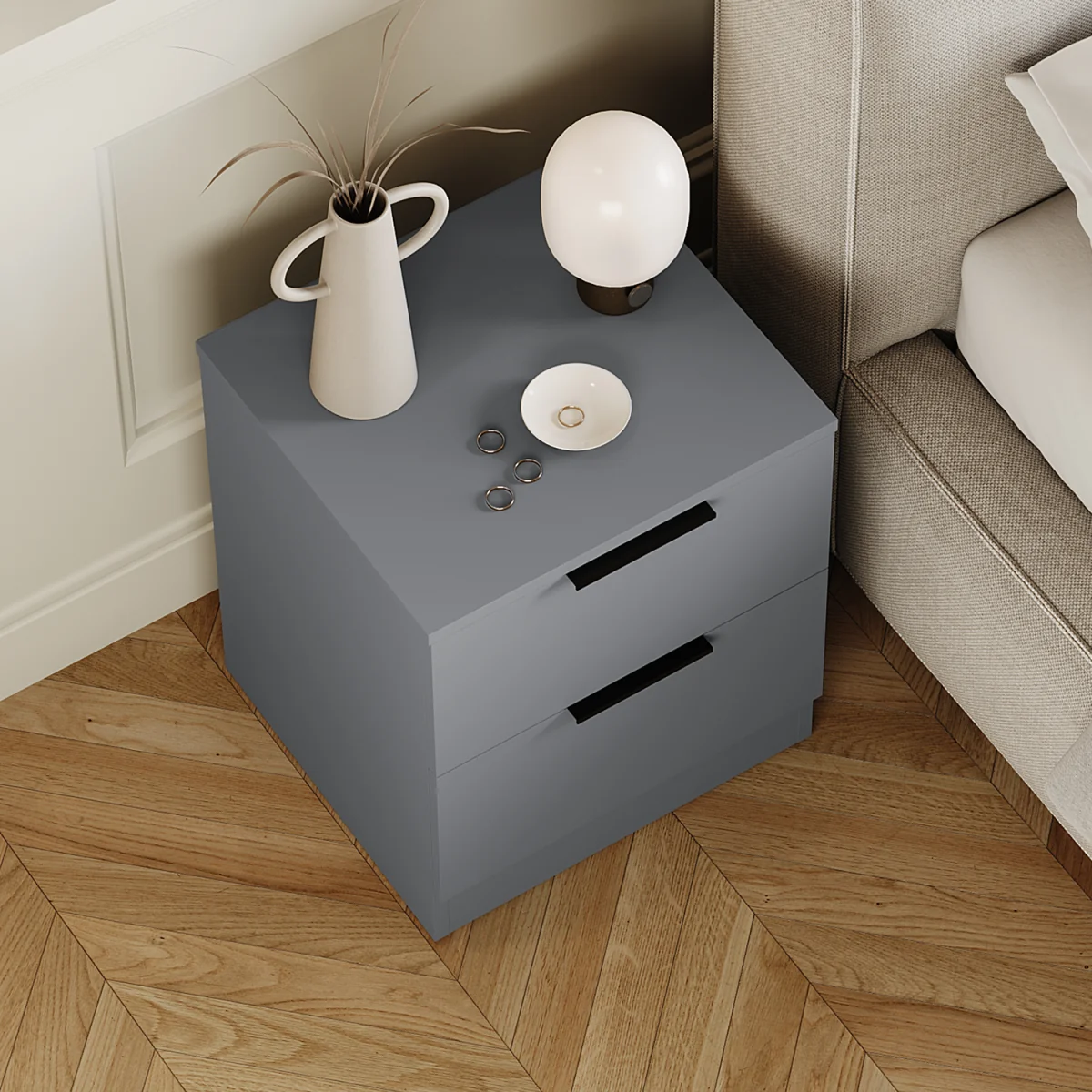 Trega 2 Drawer Bedside Chest - White – image 12