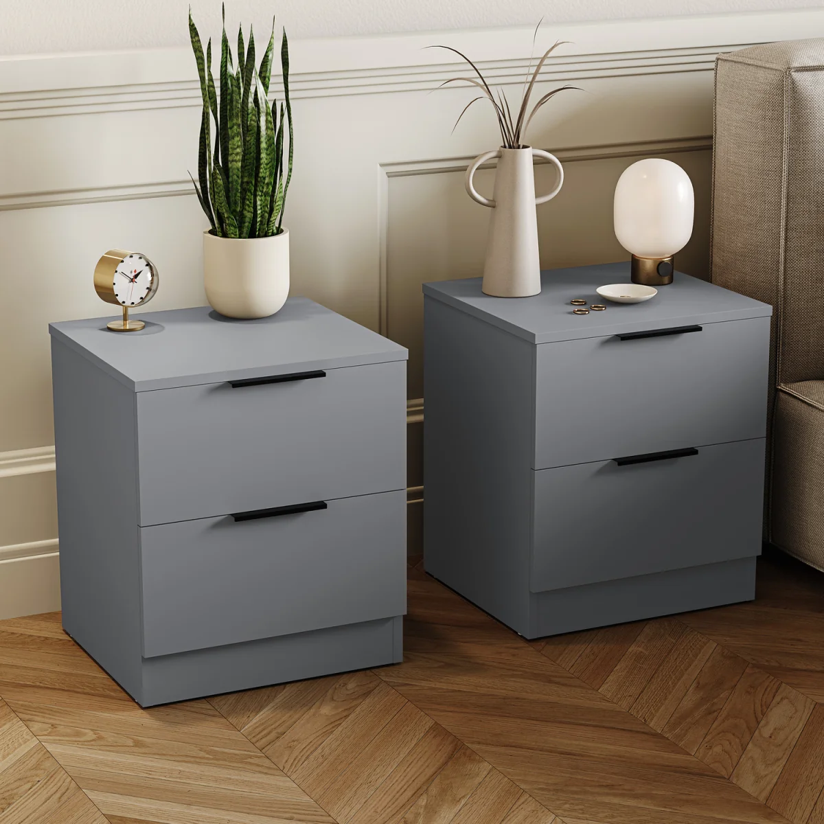 Trega 2 Drawer Bedside Chest - White – image 14