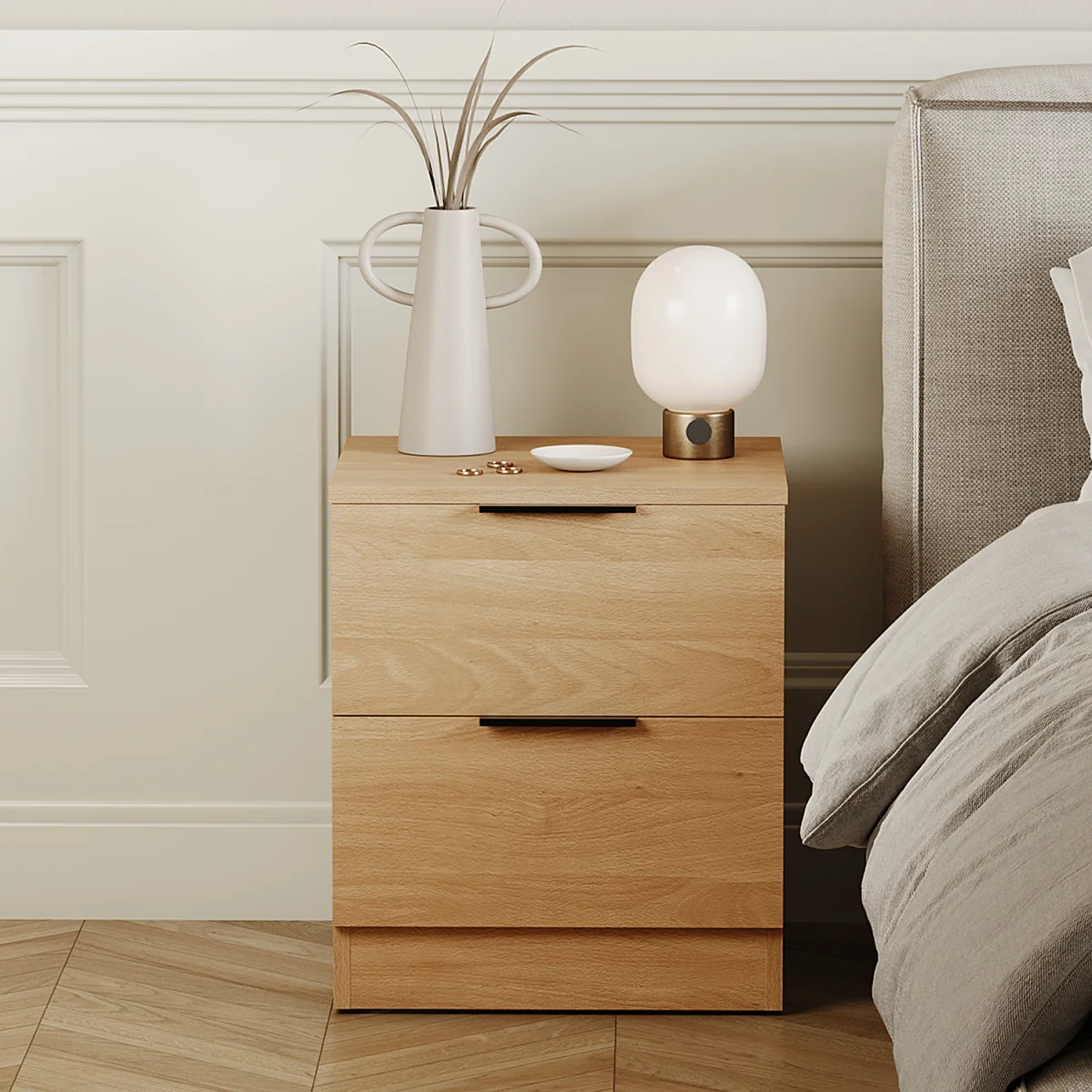 Trega 2 Drawer Bedside Chest - White – image 18