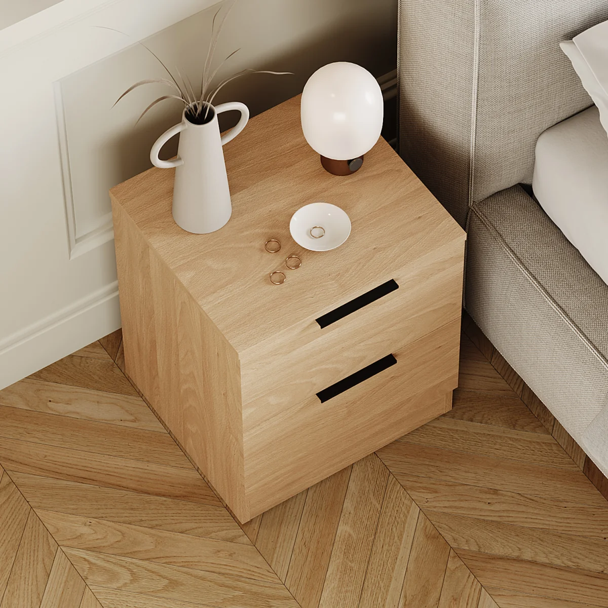 Trega 2 Drawer Bedside Chest - White – image 19