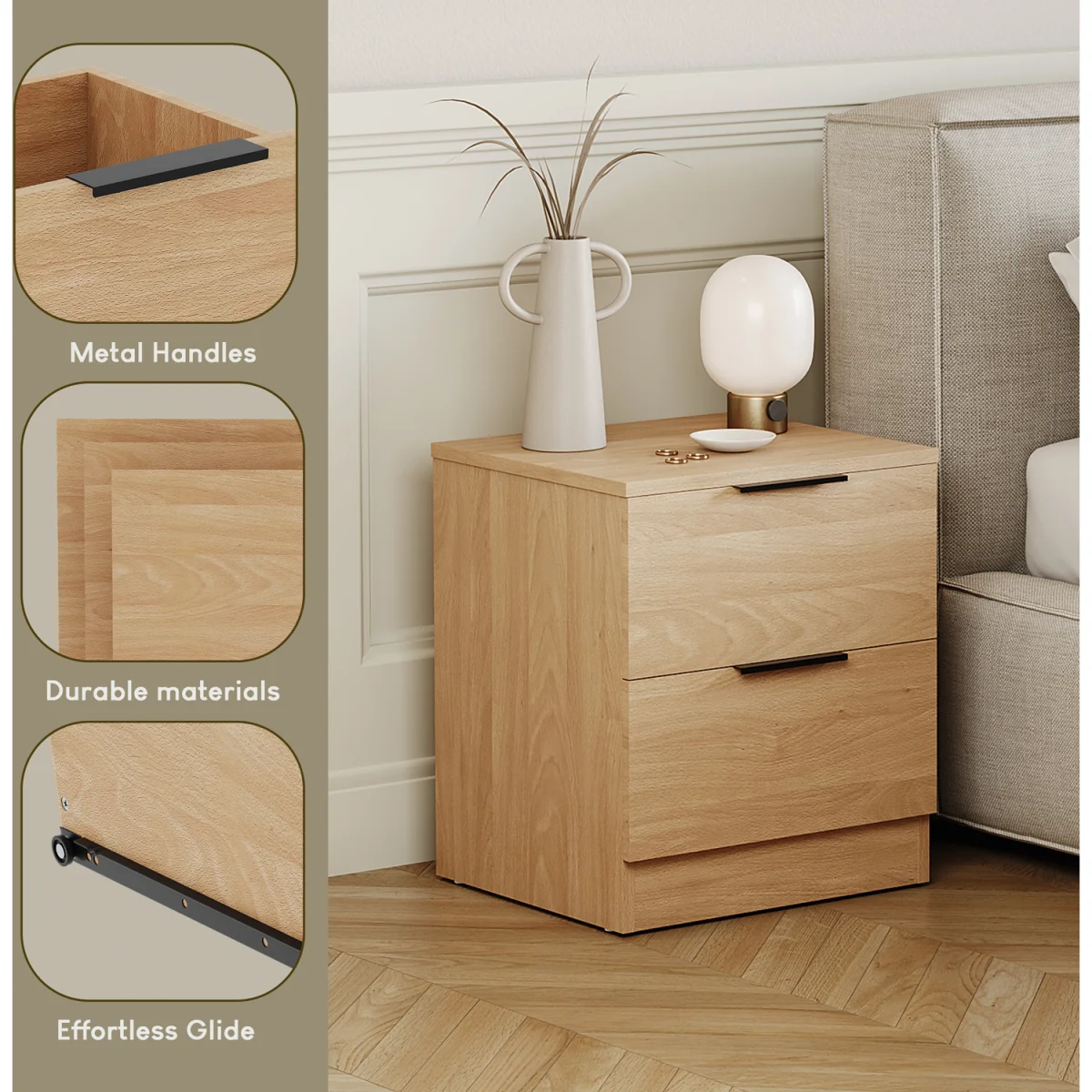 Trega 2 Drawer Bedside Chest - White – image 20