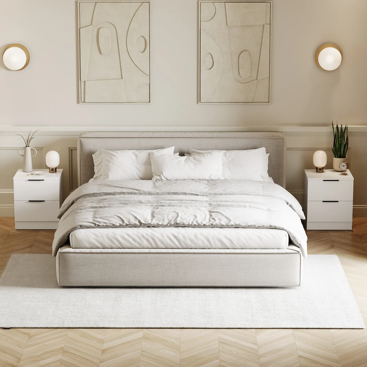 Trega 2 Drawer Bedside Chest - White – image 3
